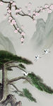 奢华山水玄关背景 TIF分层