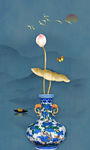 意境花瓶山水画