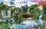 山水画背景墙
