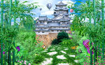 梦幻城堡后花园风景画