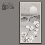 玉兰花鸟装饰画