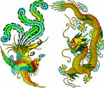 龙凤 纹理与颜色分层  婚庆