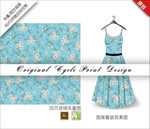 矢量桔梗花朵四方连续