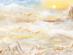 大理石纹山水