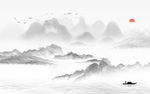 灰色新山水画 TIF分层画