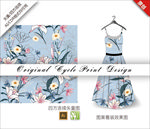 矢量杜鹃花菊花四方连续