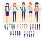 平面 矢量 女孩