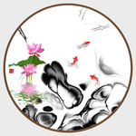 荷花水墨画