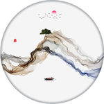 水墨画新中式水墨山水画