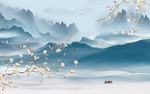 新中式国画风景画 TIF分层