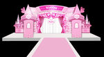 粉钯城堡花边主题婚礼背景