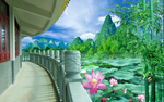 荷花池走道背景墙