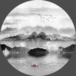 圆形山水画