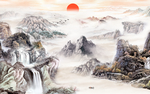 山水背景墙