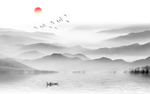 山水壁纸 山水背景墙 山水壁画
