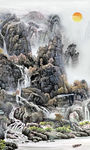 高档玄关山水画 TIF分层