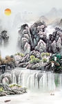 古风山水玄关画 TIF分层