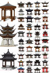 中式亭子建筑模型