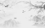 花鸟中国风山水画 TIF分层