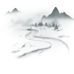中国风山水水墨