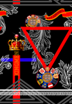 几何皇冠英文线条花型图案
