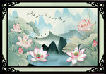 荷花国画