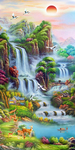 油画风景玄关流水生油画玄关背景