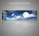 意境星空麋鹿北欧装饰画床头画