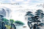 高山流水中式背景墙