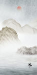 手绘意境新山水画 TIF分层