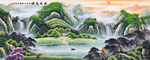 流水生财山水画水墨画