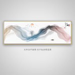 新中式抽象山水画床头装饰画