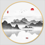 圆形水墨