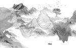 极品灰色山水画 TIF分层