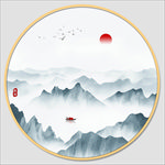 圆形山水