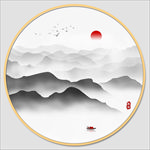 圆形水墨