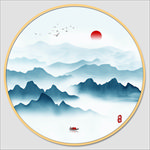 圆形水墨