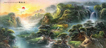 山水情风景油画