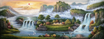 流水生财山水画
