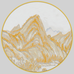 圆形山水装饰画