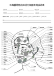 医疗 美容表格记录脸部