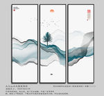 烟雾山水水墨画