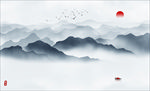 水墨山