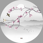 玉兰花鸟山水装饰画