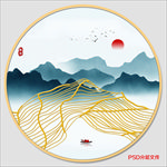 圆形水墨