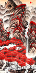 山水竖版装饰画