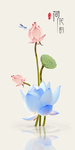 荷花韵玄关