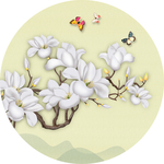 玉兰花花鸟画