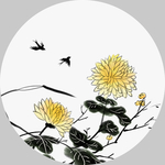 菊花水墨画