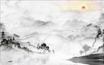 黑白山水画